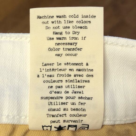 Rag & Bone White Blnc W/ Fray Capri Cropped Frayed Hemline Jeans Size 32 - Picture 9 of 12